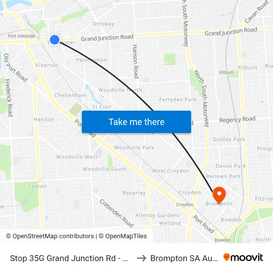 Stop 35G Grand Junction Rd - North side to Brompton SA Australia map