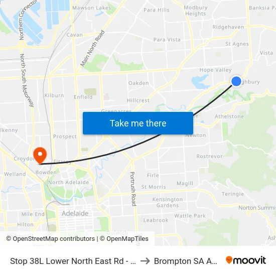 Stop 38L Lower North East Rd - North side to Brompton SA Australia map