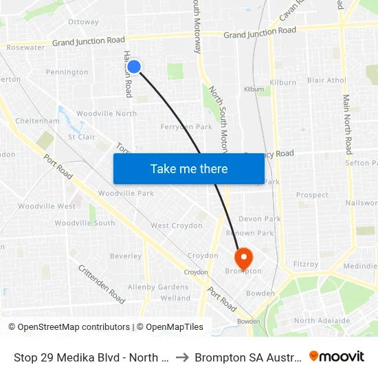 Stop 29 Medika Blvd - North side to Brompton SA Australia map