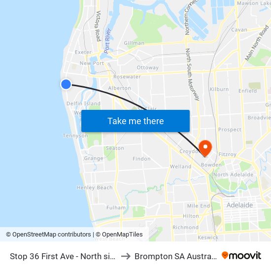 Stop 36 First Ave - North side to Brompton SA Australia map