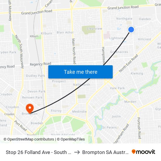 Stop 26 Folland Ave - South side to Brompton SA Australia map