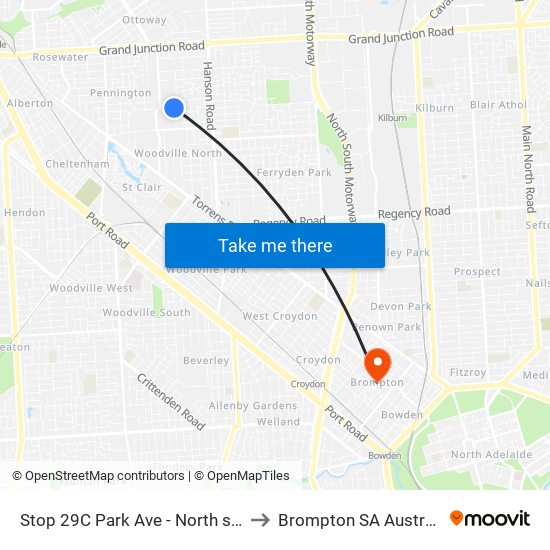Stop 29C Park Ave - North side to Brompton SA Australia map