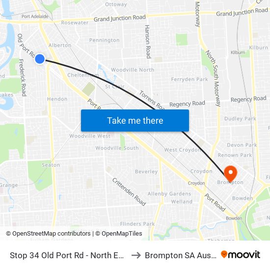 Stop 34 Old Port Rd - North East side to Brompton SA Australia map