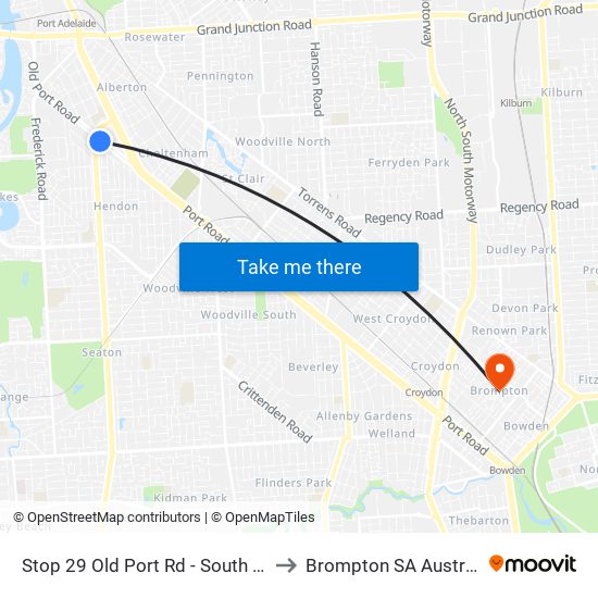 Stop 29 Old Port Rd - South side to Brompton SA Australia map