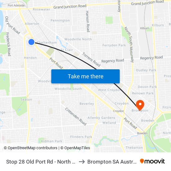 Stop 28 Old Port Rd - North side to Brompton SA Australia map