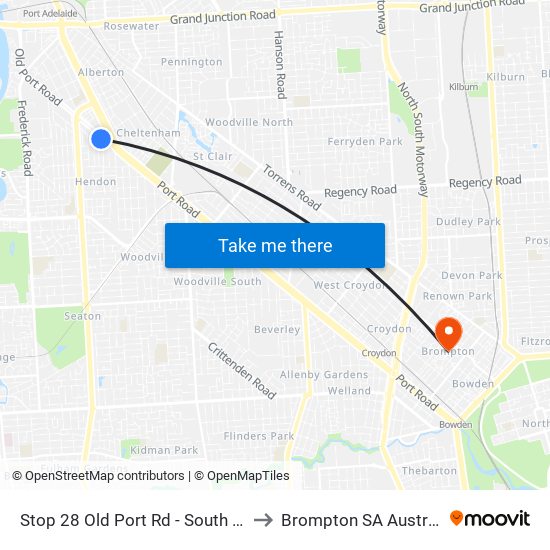 Stop 28 Old Port Rd - South side to Brompton SA Australia map