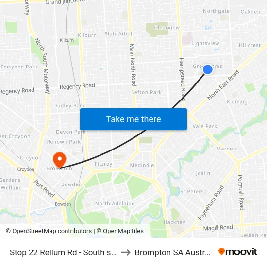Stop 22 Rellum Rd - South side to Brompton SA Australia map