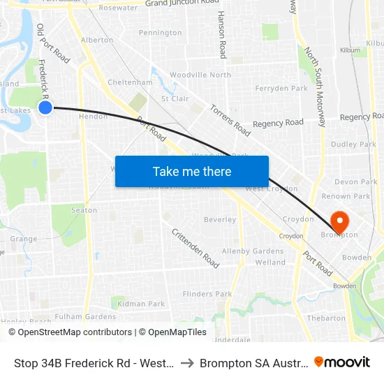 Stop 34B Frederick Rd - West side to Brompton SA Australia map