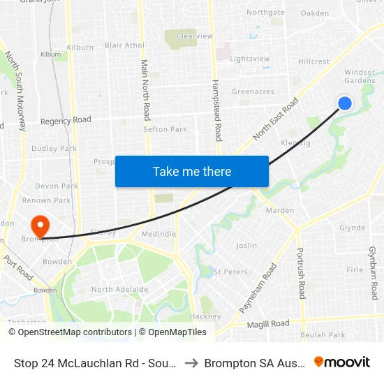 Stop 24 McLauchlan Rd - South side to Brompton SA Australia map