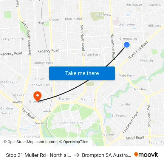 Stop 21 Muller Rd - North side to Brompton SA Australia map
