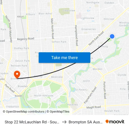 Stop 22 McLauchlan Rd - South side to Brompton SA Australia map
