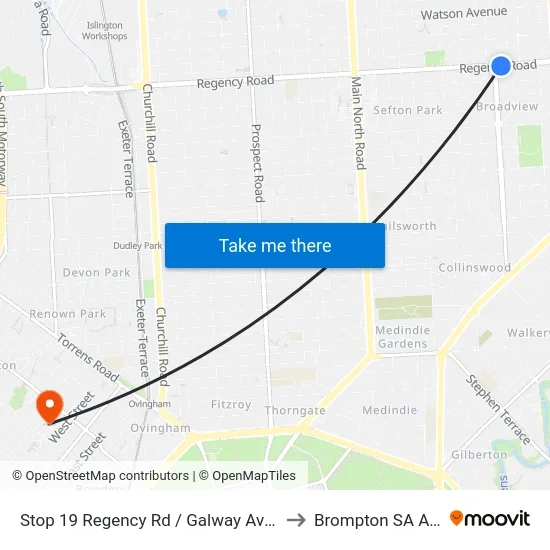 Stop 19 Regency Rd / Galway Ave - South side to Brompton SA Australia map