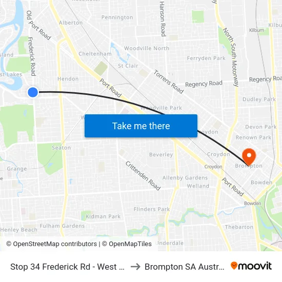 Stop 34 Frederick Rd - West side to Brompton SA Australia map
