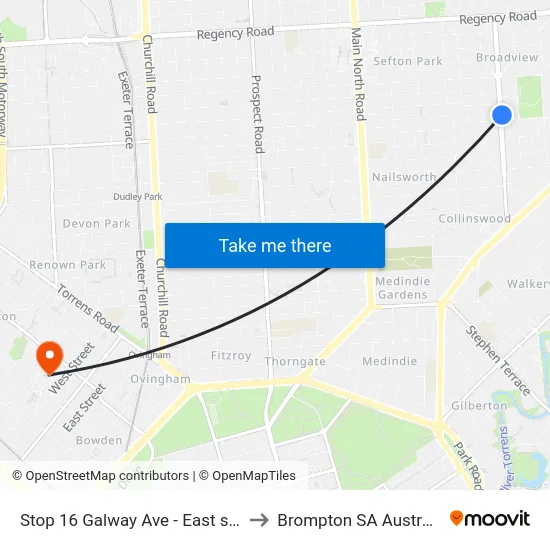 Stop 16 Galway Ave - East side to Brompton SA Australia map