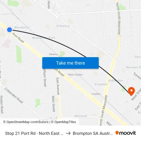 Stop 21 Port Rd - North East side to Brompton SA Australia map