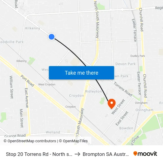 Stop 20 Torrens Rd - North side to Brompton SA Australia map