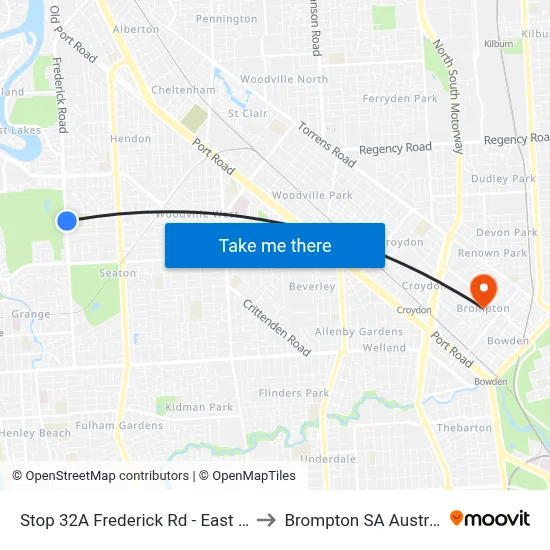 Stop 32A Frederick Rd - East side to Brompton SA Australia map