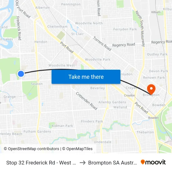 Stop 32 Frederick Rd - West side to Brompton SA Australia map