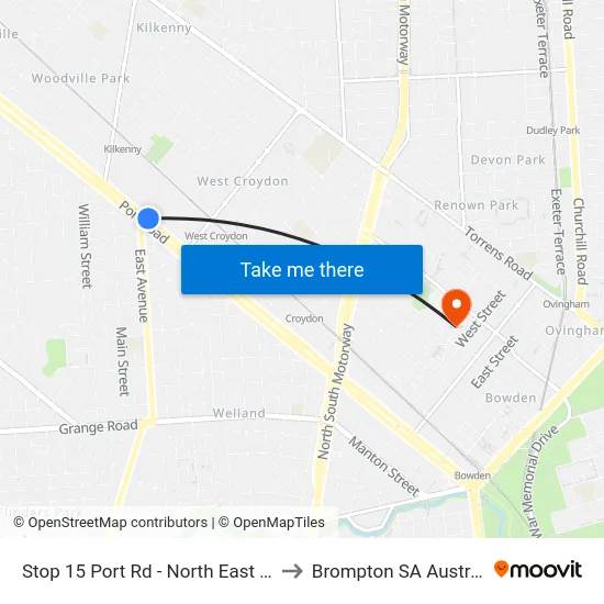 Stop 15 Port Rd - North East side to Brompton SA Australia map
