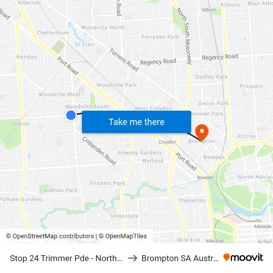 Stop 24 Trimmer Pde - North side to Brompton SA Australia map