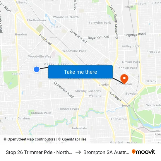 Stop 26 Trimmer Pde - North side to Brompton SA Australia map