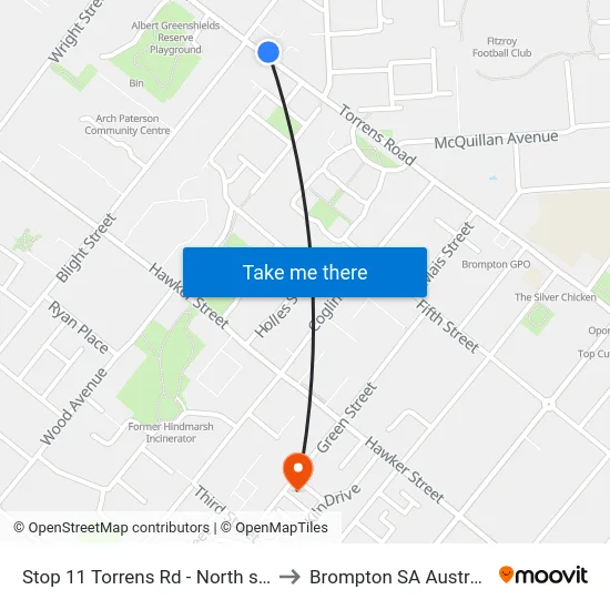 Stop 11 Torrens Rd - North side to Brompton SA Australia map