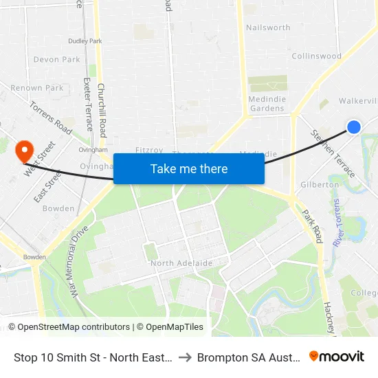 Stop 10 Smith St - North East side to Brompton SA Australia map