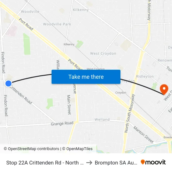 Stop 22A Crittenden Rd - North East side to Brompton SA Australia map