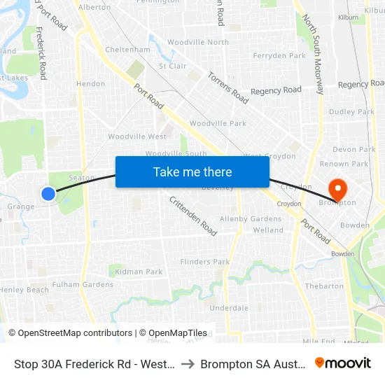 Stop 30A Frederick Rd - West side to Brompton SA Australia map