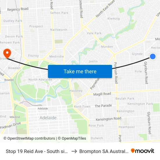 Stop 19 Reid Ave - South side to Brompton SA Australia map