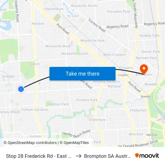 Stop 28 Frederick Rd - East side to Brompton SA Australia map