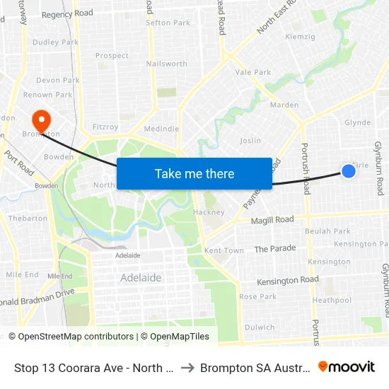Stop 13 Coorara Ave - North side to Brompton SA Australia map