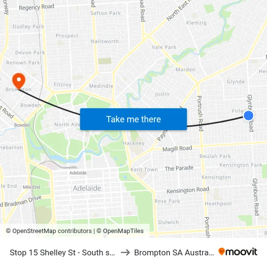 Stop 15 Shelley St - South side to Brompton SA Australia map