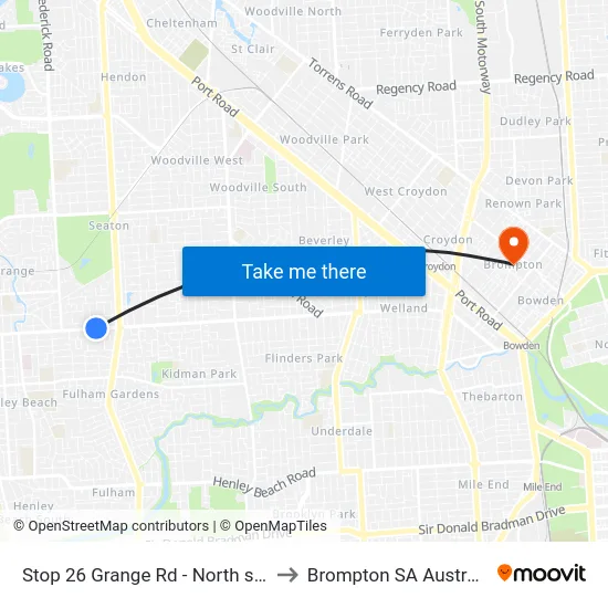 Stop 26 Grange Rd - North side to Brompton SA Australia map