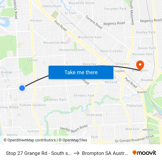 Stop 27 Grange Rd - South side to Brompton SA Australia map