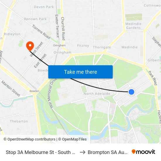 Stop 3A Melbourne St - South East side to Brompton SA Australia map