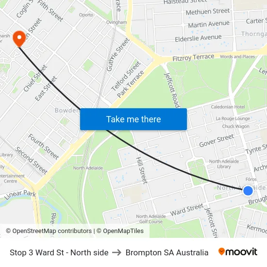 Stop 3 Ward St - North side to Brompton SA Australia map