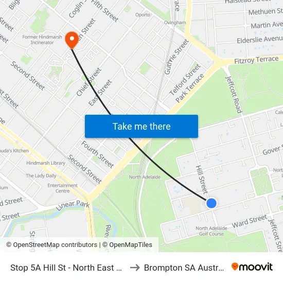 Stop 5A Hill St - North East side to Brompton SA Australia map