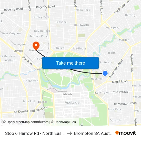 Stop 6 Harrow Rd - North East side to Brompton SA Australia map