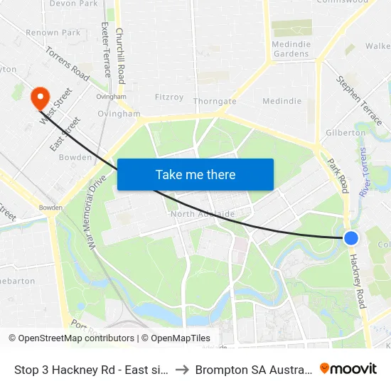 Stop 3 Hackney Rd - East side to Brompton SA Australia map