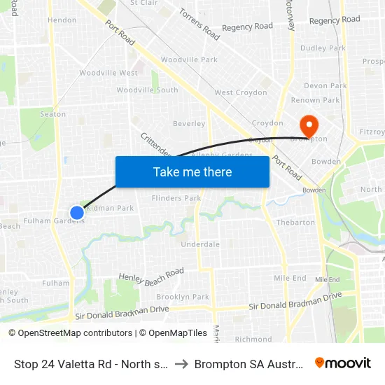 Stop 24 Valetta Rd - North side to Brompton SA Australia map