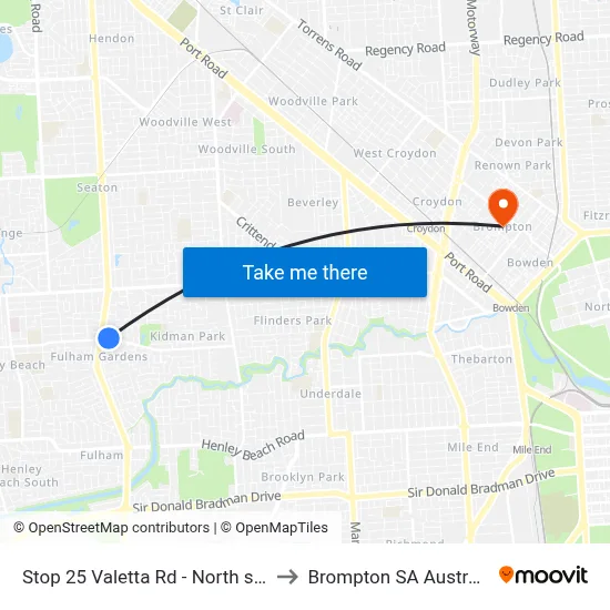 Stop 25 Valetta Rd - North side to Brompton SA Australia map
