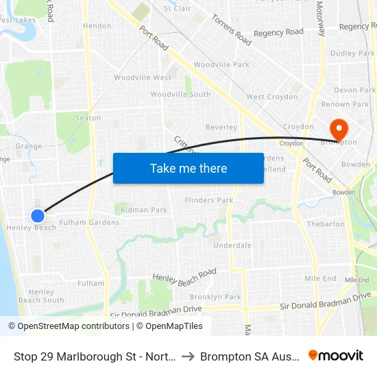Stop 29 Marlborough St - North side to Brompton SA Australia map