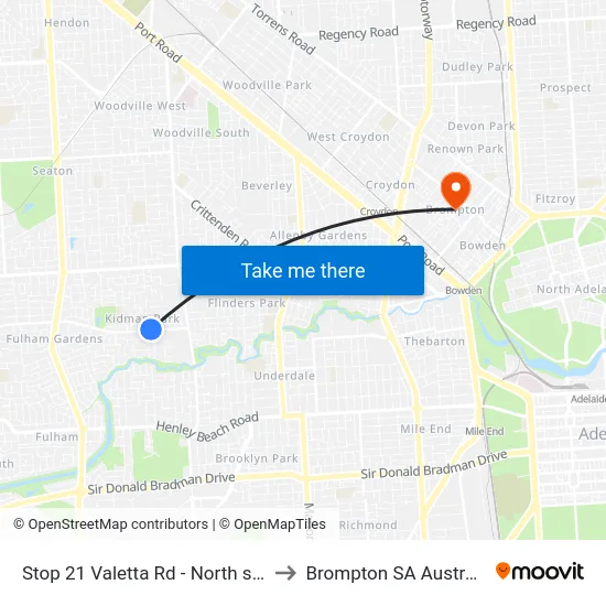 Stop 21 Valetta Rd - North side to Brompton SA Australia map