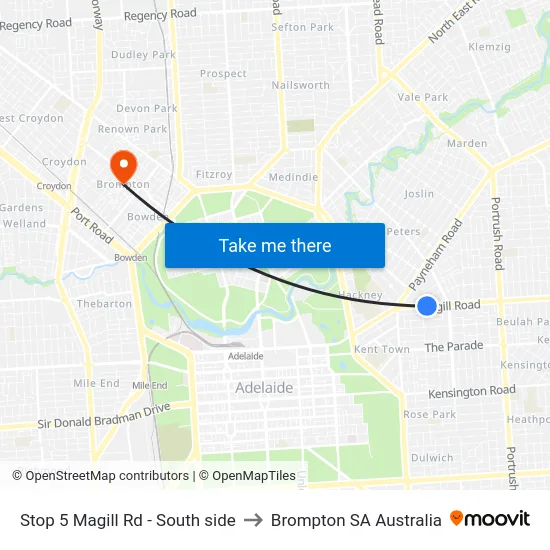 Stop 5 Magill Rd - South side to Brompton SA Australia map