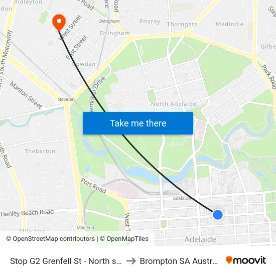 Stop G2 Grenfell St - North side to Brompton SA Australia map