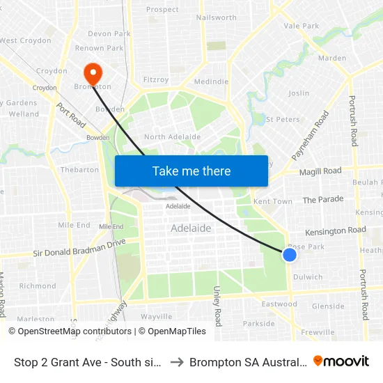 Stop 2 Grant Ave - South side to Brompton SA Australia map