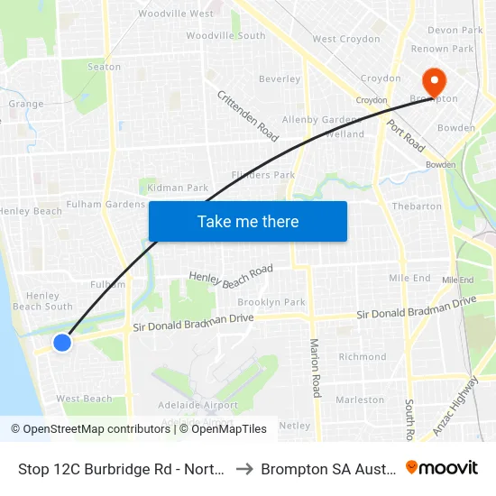 Stop 12C Burbridge Rd - North side to Brompton SA Australia map