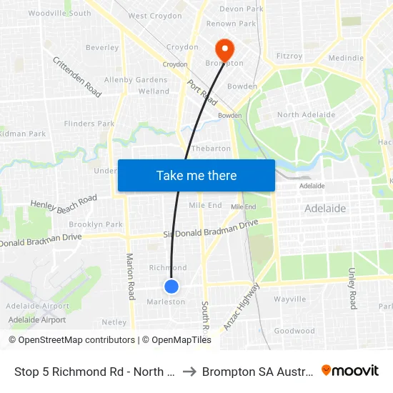 Stop 5 Richmond Rd - North side to Brompton SA Australia map