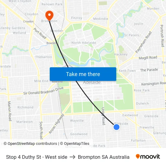 Stop 4 Duthy St - West side to Brompton SA Australia map